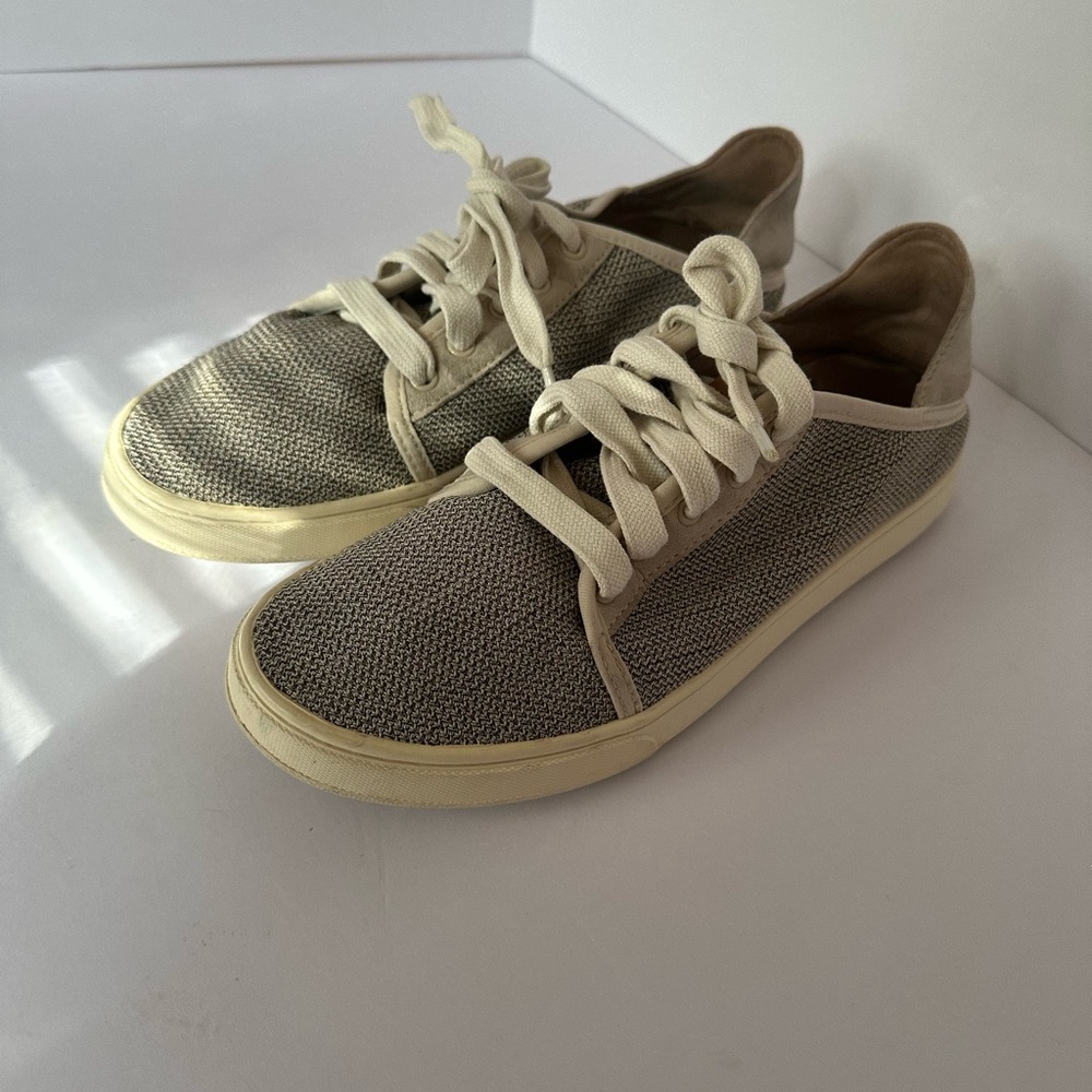 OluKai Women's Textured Gray and Cream Sneakers - Picture 2 of 6